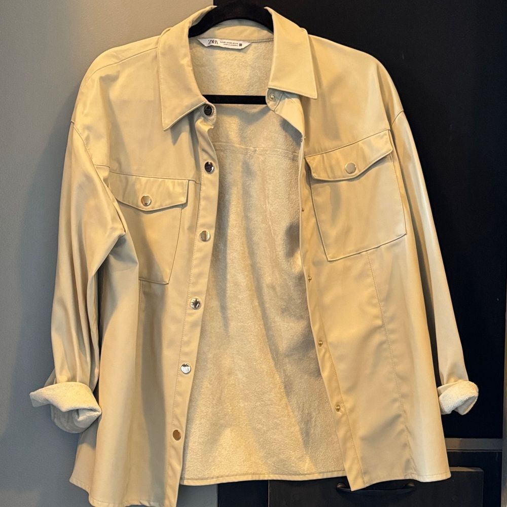 Zara Light Tan Overshirt with Pockets